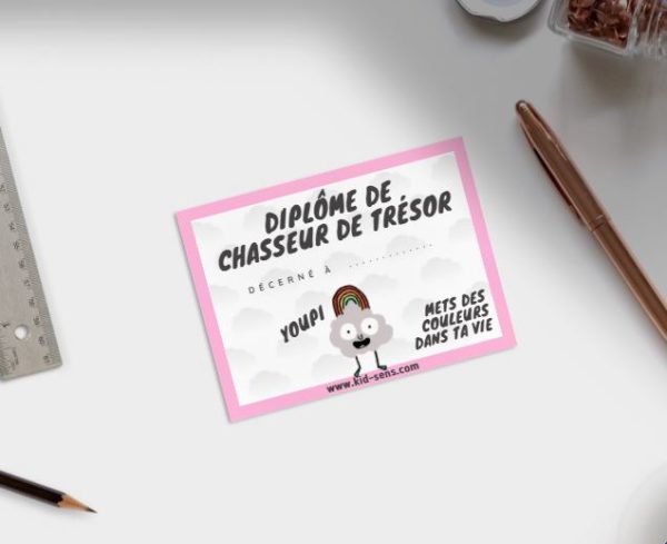 Diplôme de chasseur de trésor Petit Nuage